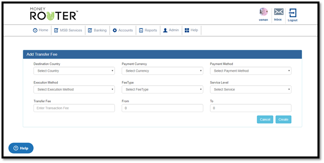 How to set MSB service charges? – MTBS